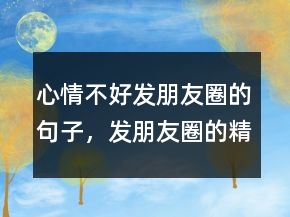 心情不好發(fā)朋友圈的句子，發(fā)朋友圈的精美句子230條
