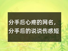 分手后心疼的網(wǎng)名，分手后的說說傷感短句204條