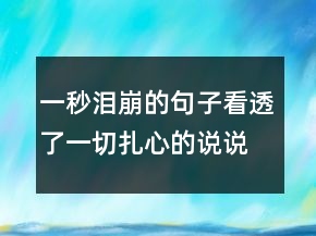 一秒淚崩的句子看透了一切,扎心的說說220條