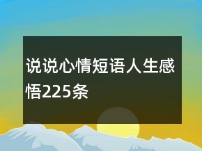 說說心情短語人生感悟225條