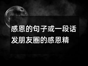 感恩的句子或一段話發(fā)朋友圈的感恩精美句子233條