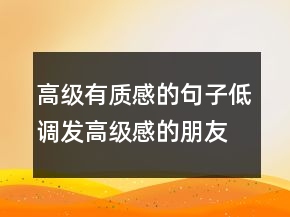 高級有質(zhì)感的句子低調(diào)發(fā)高級感的朋友圈229條