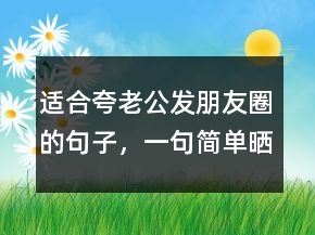 適合夸老公發(fā)朋友圈的句子，一句簡單曬幸福的句子227條