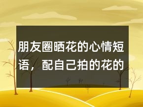 朋友圈曬花的心情短語(yǔ)，配自己拍的花的說(shuō)說(shuō)232條