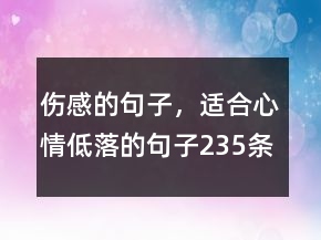 傷感的句子，適合心情低落的句子235條
