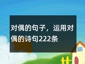 對偶的句子，運(yùn)用對偶的詩句222條