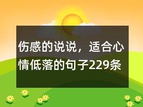 傷感的說說，適合心情低落的句子229條