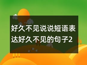 好久不見說(shuō)說(shuō)短語(yǔ)表達(dá)好久不見的句子210條