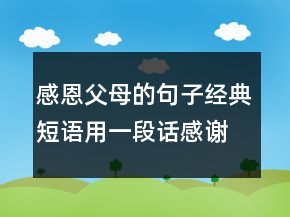 感恩父母的句子經(jīng)典短語(yǔ)用一段話感謝爸媽辛苦付出235條