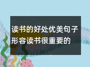 讀書的好處優(yōu)美句子,形容讀書很重要的句子207條
