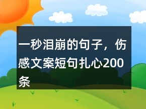 一秒淚崩的句子，傷感文案短句扎心200條