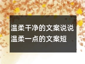 溫柔干凈的文案說說溫柔一點的文案短句227條