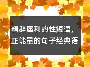 精辟犀利的性短語(yǔ)，正能量的句子經(jīng)典語(yǔ)句214條