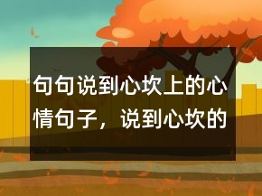 句句說(shuō)到心坎上的心情句子，說(shuō)到心坎的經(jīng)典句子219條