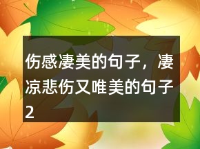 傷感凄美的句子，凄涼悲傷又唯美的句子238條