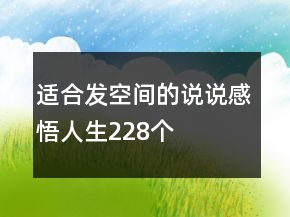 適合發(fā)空間的說說感悟人生228個(gè)