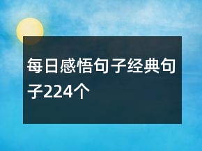 每日感悟句子經(jīng)典句子224個