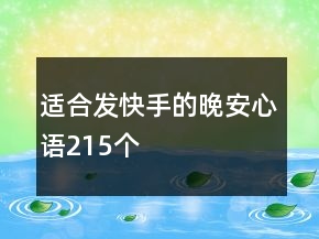適合發(fā)快手的晚安心語215個