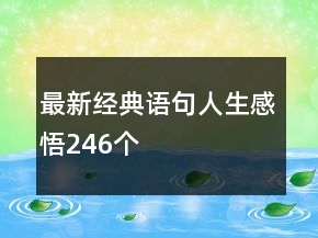 最新經(jīng)典語句人生感悟246個(gè)