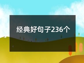 經(jīng)典好句子236個