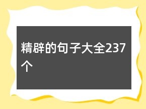 精辟的句子大全237個