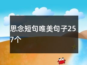 思念短句唯美句子257個