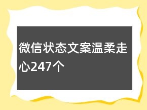 微信狀態(tài)文案溫柔走心247個