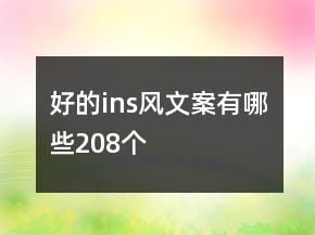 好的ins風(fēng)文案有哪些208個(gè)