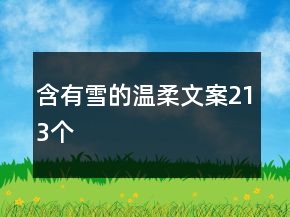 含有雪的溫柔文案213個