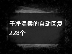 干凈溫柔的自動回復(fù)228個
