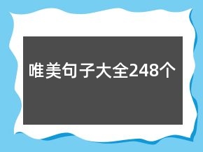唯美句子大全248個