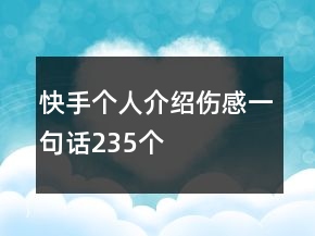 快手個(gè)人介紹傷感一句話235個(gè)