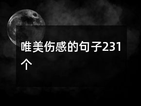唯美傷感的句子231個(gè)