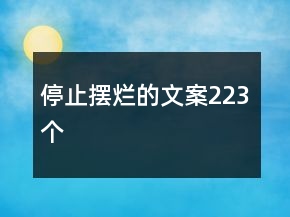 停止擺爛的文案223個