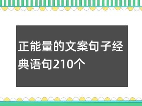 正能量的文案句子經(jīng)典語(yǔ)句210個(gè)