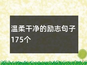 溫柔干凈的勵(lì)志句子175個(gè)
