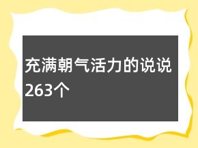 充滿朝氣活力的說(shuō)說(shuō)263個(gè)