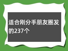適合剛分手朋友圈發(fā)的237個