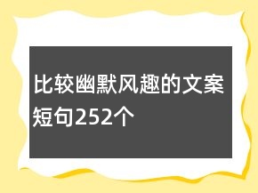 比較幽默風趣的文案短句252個