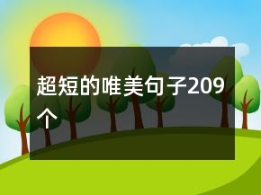 超短的唯美句子209個