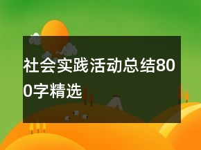 社會(huì)實(shí)踐活動(dòng)總結(jié)800字精選