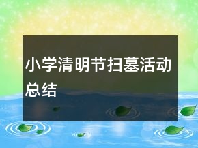 小學清明節(jié)掃墓活動總結