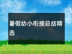 暑假幼小銜接總結(jié)精選