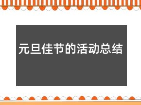元旦佳節(jié)的活動總結(jié)