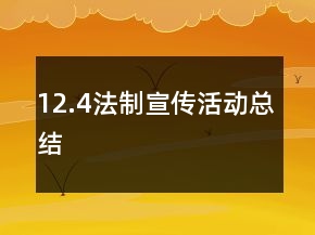 12.4法制宣傳活動總結