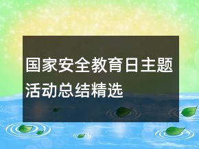 國家安全教育日主題活動總結(jié)精選