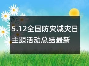5.12全國防災(zāi)減災(zāi)日主題活動總結(jié)最新范文精選