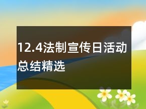 12.4法制宣傳日活動(dòng)總結(jié)精選