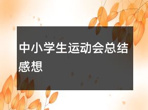 中小學(xué)生運(yùn)動(dòng)會(huì)總結(jié)感想