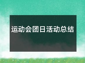 運(yùn)動(dòng)會(huì)團(tuán)日活動(dòng)總結(jié)
